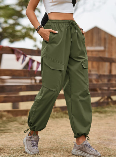 Loose Drawstring Elastic Waist Casual Pants