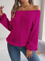 Leisure Solid Color Lantern Sleeve Sweater