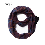 Thickened Pullover Plaid Zipper Pocket Scarf