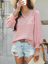 Leisure Style Solid Color Jacquard Long Sleeve Shirt