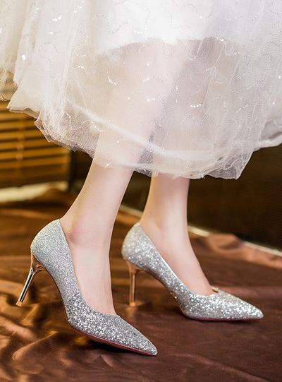 Sequined Gradient Wedding Shoes