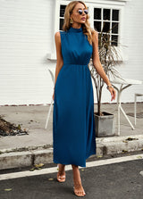 Solid Color Long Sleeveless Dress