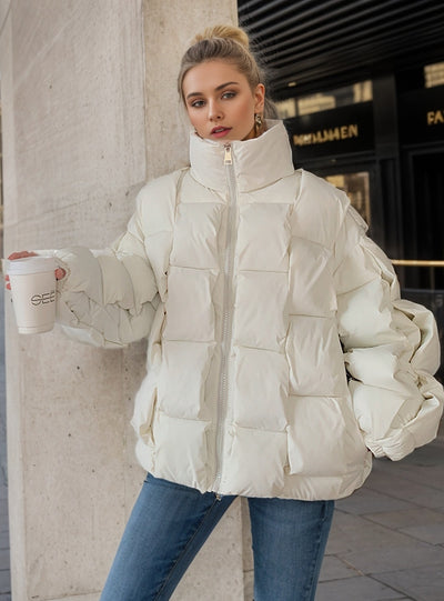 Woven Square Loose Cotton-padded Jacket Coat