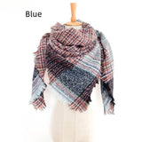 Autumn and Winter Plaid Triangle Scarf