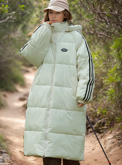 Hood Thickened Long Cotton-padded Down Jacket