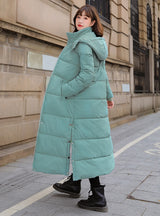 Extended Over-the-knee Thickened Cotton-padded Jacket