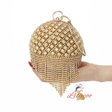 Brick-inlaid Portable Evening Bag Spherical Clutch Bag