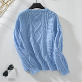 Solid Color Twist Pullover Sweater