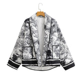 Printed Double-pocket Cotton-padded Coat