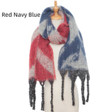 Thick Thick Fringed Five-pointed Star Color Matching Scarf