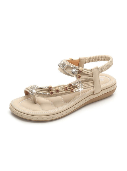 Bohemian Retro Rhinestone Beaded Sandals