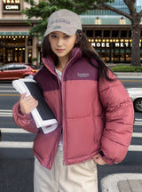 Collar Stitching Short Loose Thickened Cotton-padded Jacket