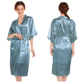 Solid Color Smooth Robe Bathrobe