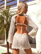 Hollow Backless Holiday Beach Cover Up