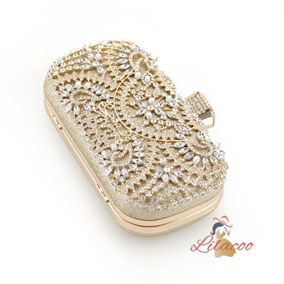 Diamond-studded Slung Portable Clutch Bag