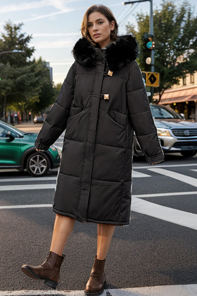 Long Cotton-padded Loose Down Jacket