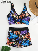 Boxer Print Sports Backless Swimsuit