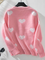 Love Heart Single-breasted Loose Sweater