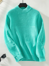 Solid Color Semi-high Neck Loose Sweater