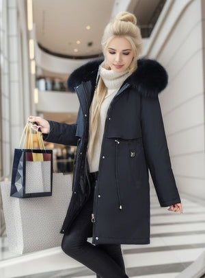 Thickened Waist Long Cotton-padded Jacket Coat