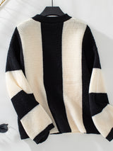 Casual Loose Contrast Striped Sweater