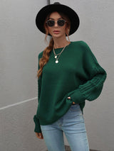 Solid Color Round Neck Twisted Rope Top