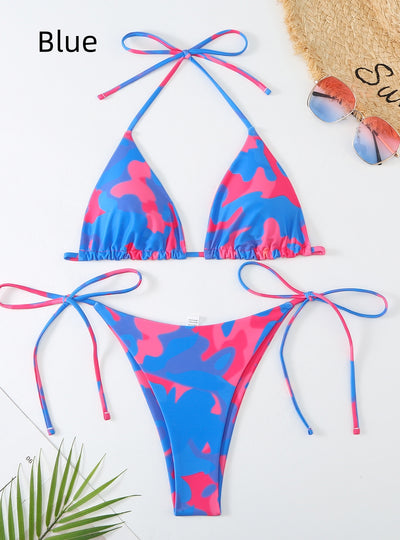 Sexy Printed Lace-up Bikini