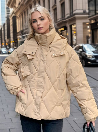 Loose and Slim Diamond-shaped Padded Coat