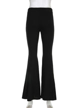 V-neck High Waist Slim Flared Pants