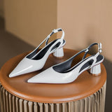 Patent Leather Thick Heel Tip Shoes