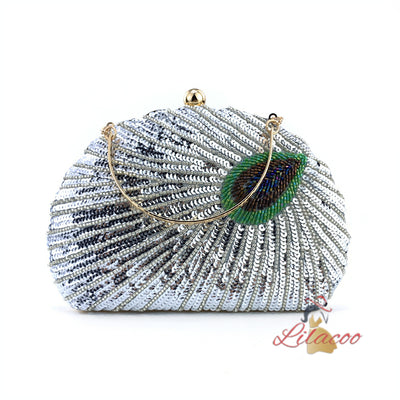 Shell Peacock Beaded Dinner Package Hangbag