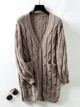 Twist Retro Loose Long Sweater Coat