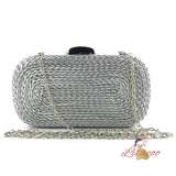 Hand-woven PU Chain Clutch Bag