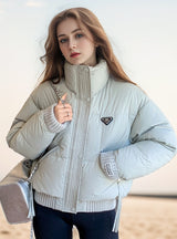 Stand-up Collar Short Thick Cotton-padded Jacket