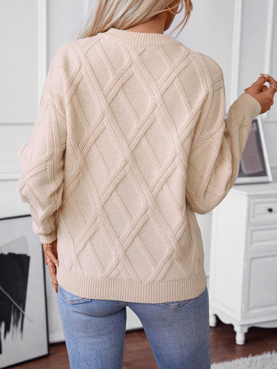 Loose Diamond Round Neck Sweater