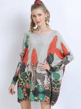 Giraffe Printed Long Sleeve Sweater