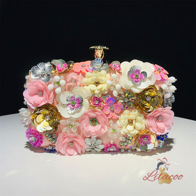 Flower Beaded Bag Banquet Wedding Dinner Bag