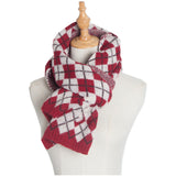 Thickened Knitted Scarf Rhombic Wool Scarf