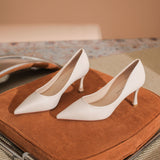 Women Satin Pointed Heel Shoes