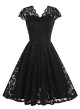 V-neck Lace Sleeveless Retro Dress