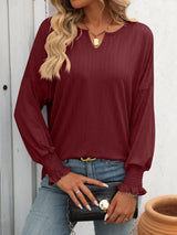 Women Loose V-neck Shirt T-shirt