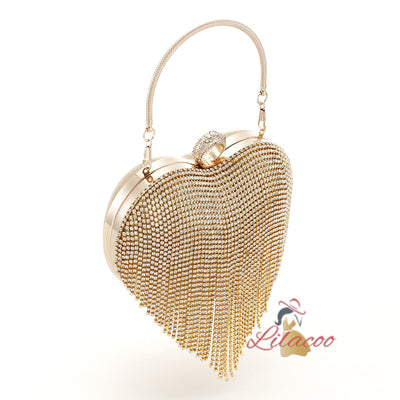 Heart Brick-inlaid Clutch Women's Bag