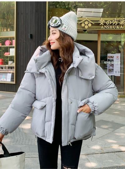 Loose Fluffy Bread Short Hooded Padded Winter Coat