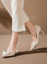 Thin-heeled Pointed High-heeled Shoes with Shallow Buckle