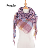 Plaid Scarf Polyester Triangle Scarf