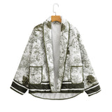 Printed Double-pocket Cotton-padded Coat