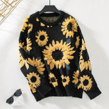 Sunflower Round Neck Long Sleeve Pullover Sweater