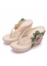 9 cm Bohemian Waterproof Platform Thick-soled Wedge Slippers