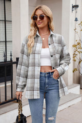 Thousand Plaid Button Woolen Shirt