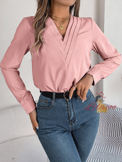 V-neck Long Sleeve Shirt